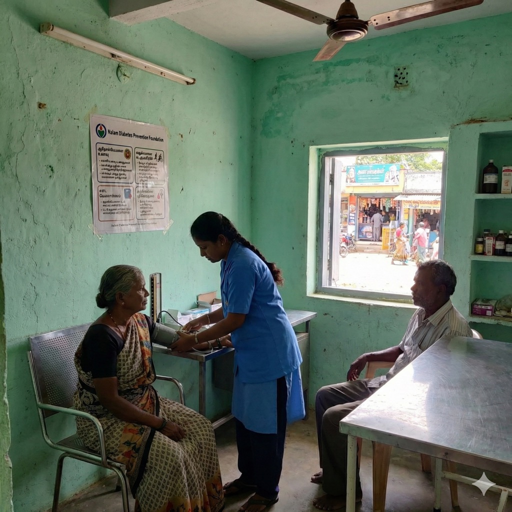 Community health screening in a village clinic